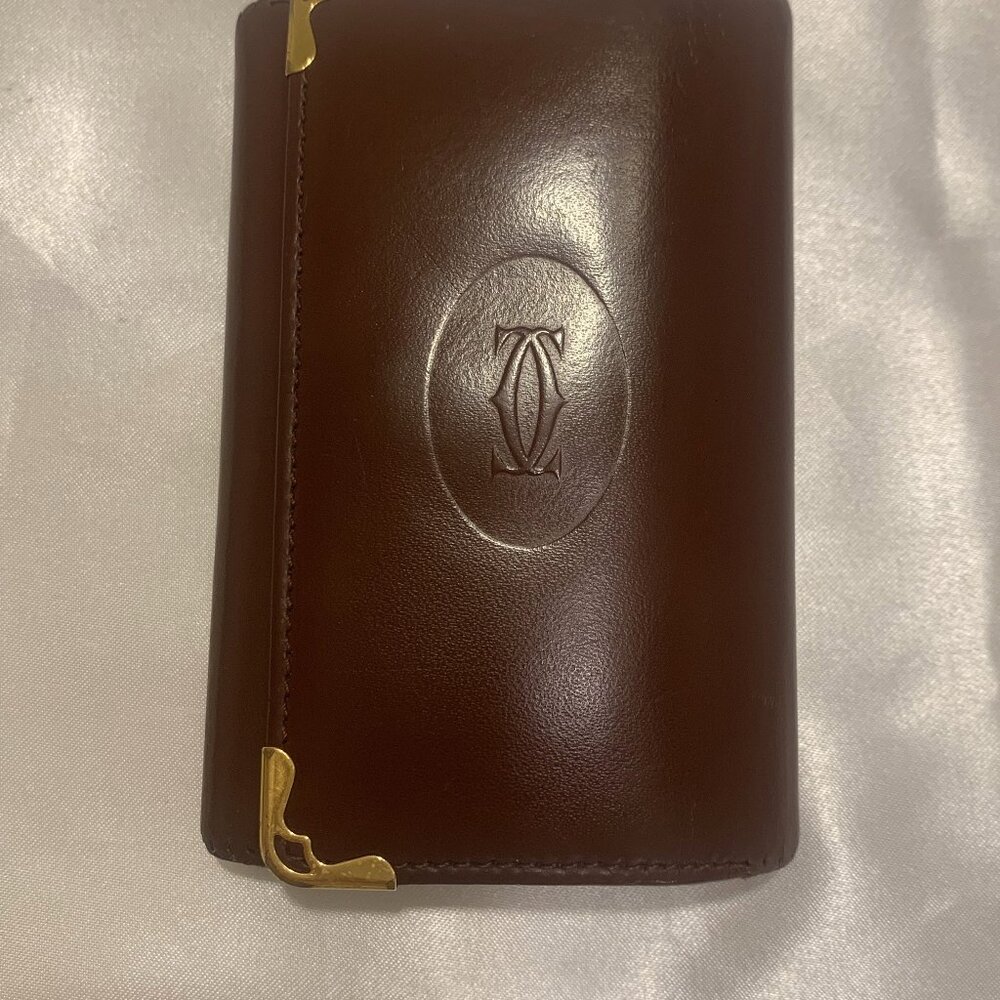 AUTH Cartier Key Holder Card Case Red Cartier